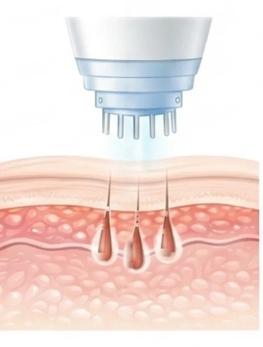 Needles penetrating the epidermis while the stratum corneum is preserved